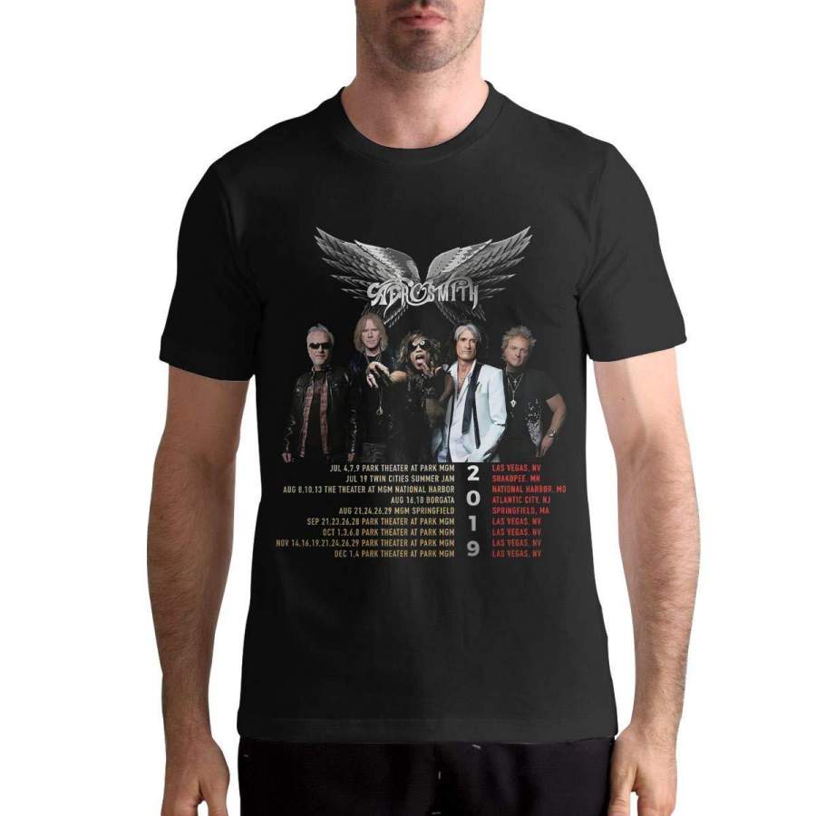 Aerosmith Mens Fashion T Shirt Cotton Tee Shirts Short Sleeve