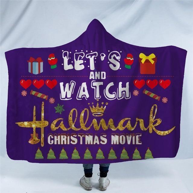 X-Mas Let Watch Movie Hooded Blanket Christmas Decoration Ideas