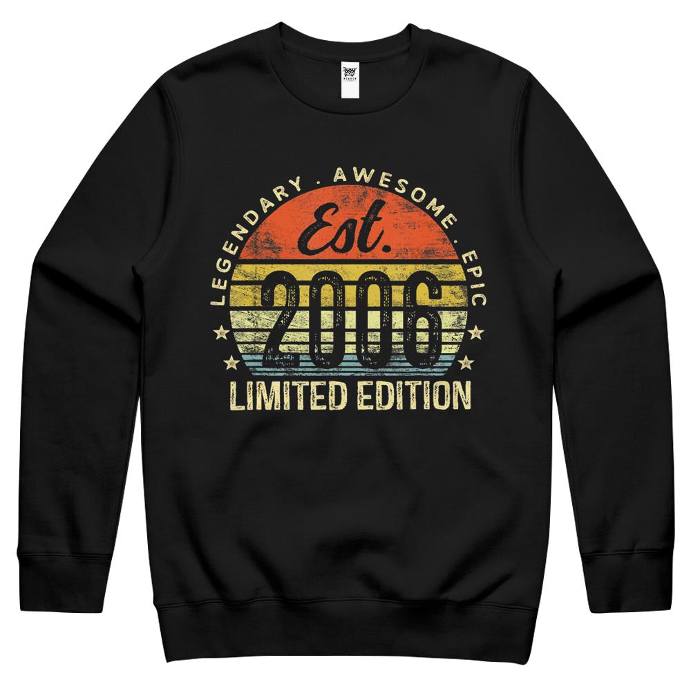 Est 2006 Limited Edition 16Th Birthday Gifts 16 Year Old Crewneck Sweatshirt