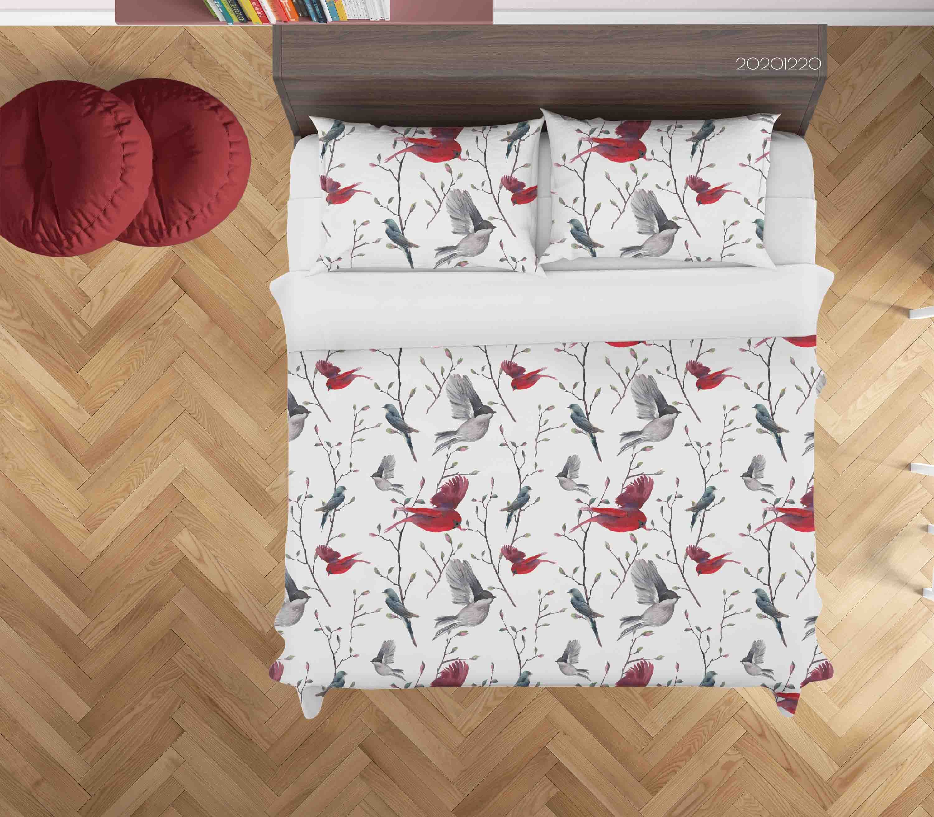 3D Hand Drawn Animal Bird Branch Quilt Cover Set Bedding Set Duvet Cover Pillowcases 67