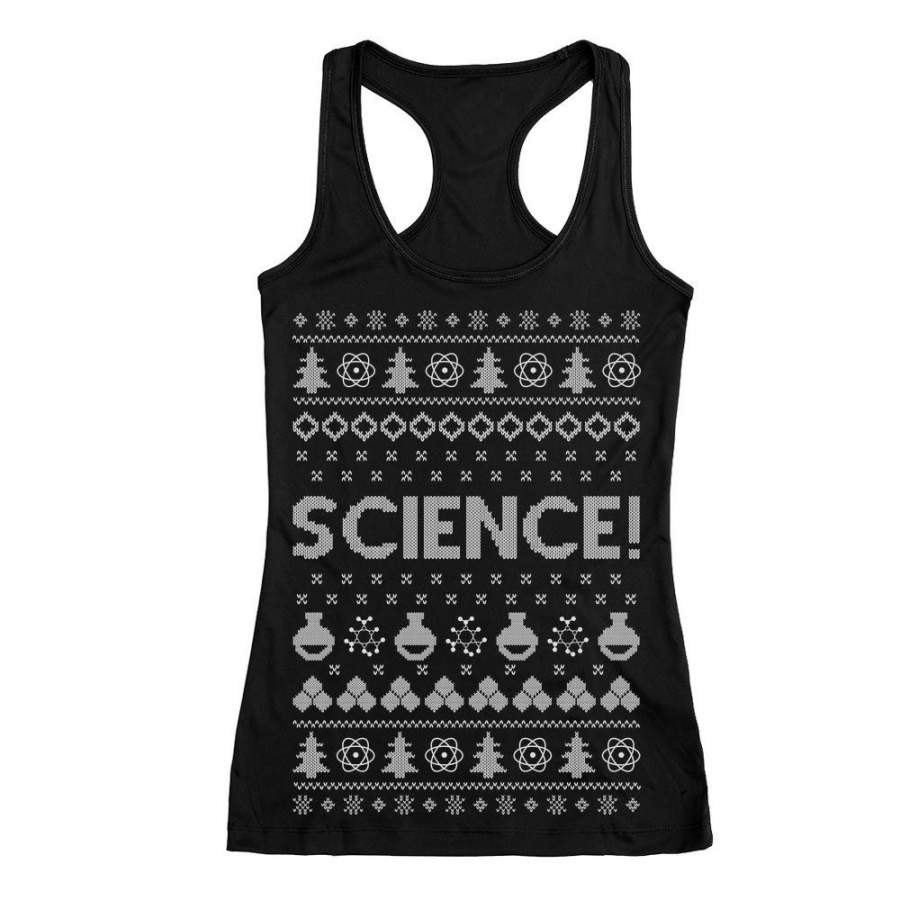 Science Ugly Christmas sweater Racerback Tank Top