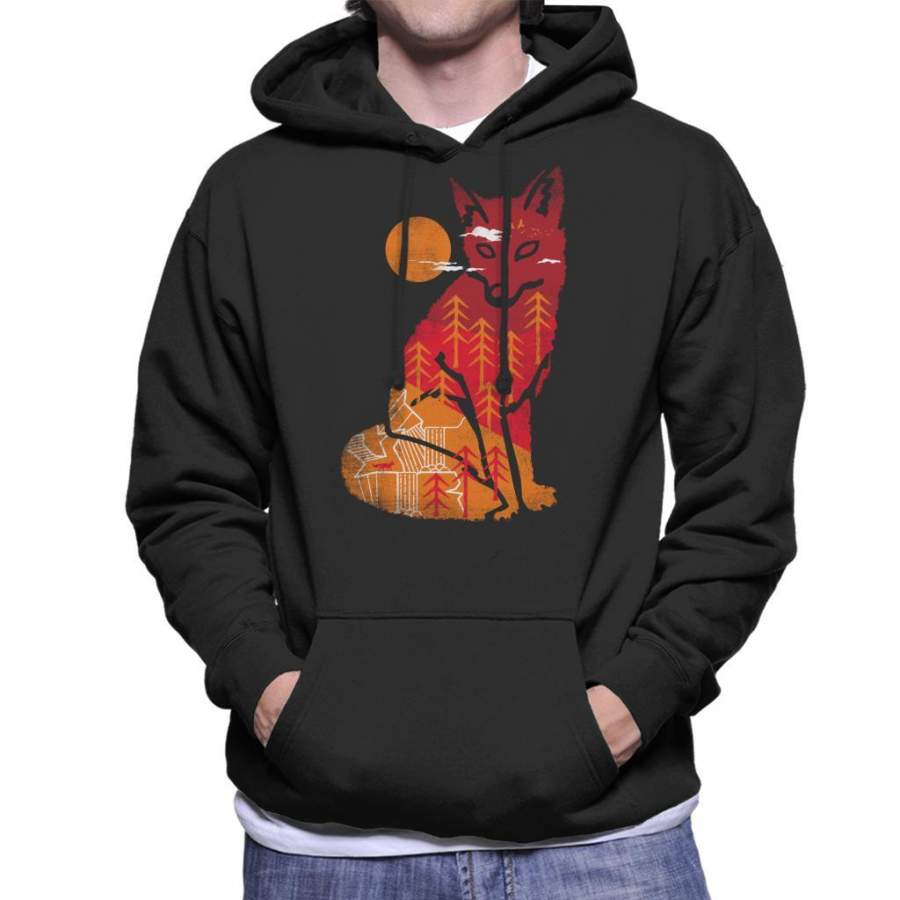 Wild Fox Forest Men’s Hooded Sweatshirt