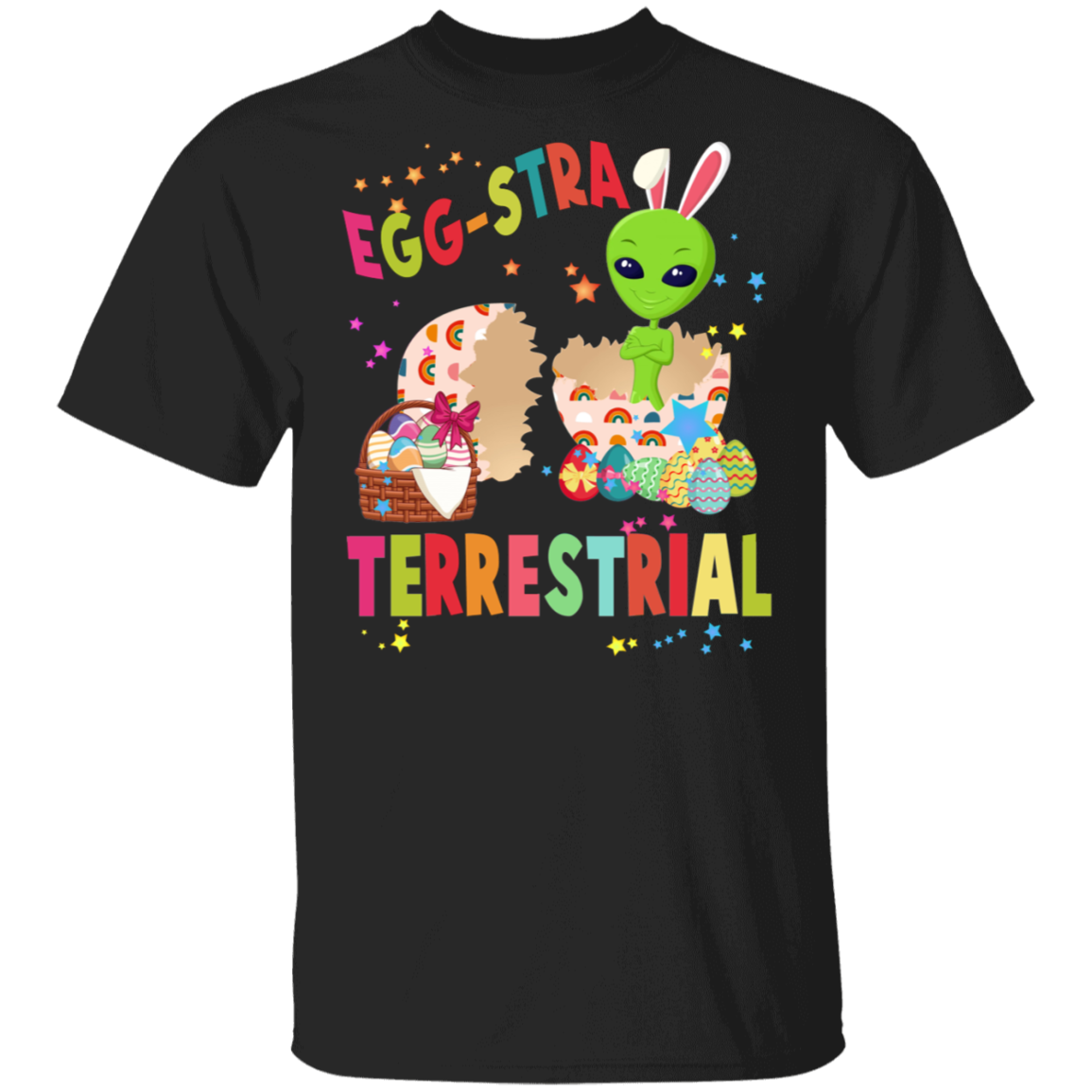 Easter Alien Shirt Egg-Stra Terrestrial Funny Easter Eggs Bunny Alien Outer Space Lover Gifts T-Shirt