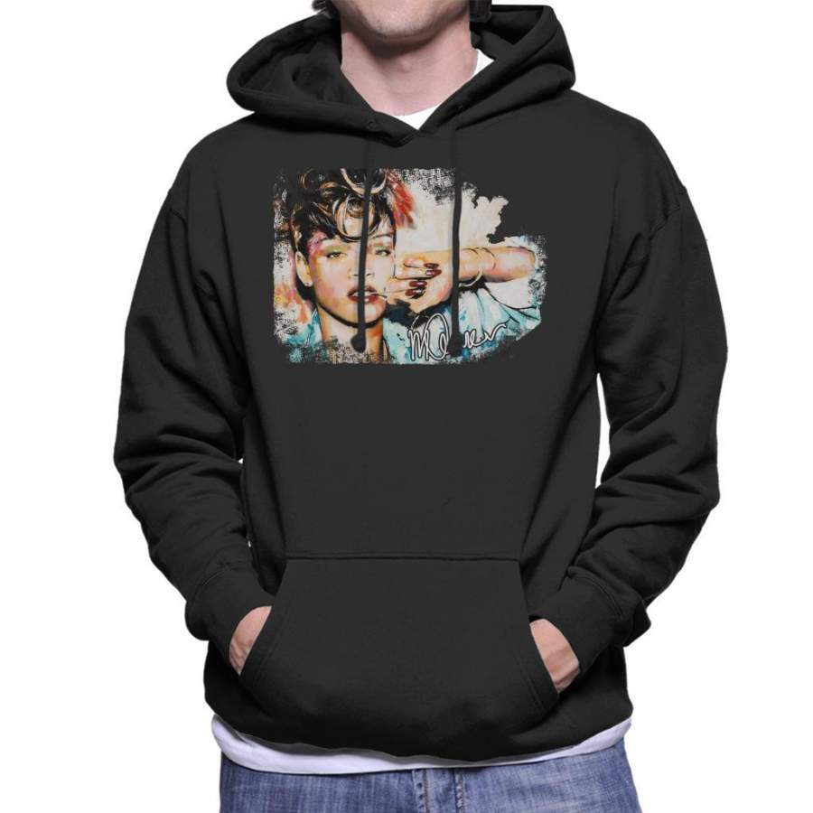 Sidney Maurer Original Portrait Of Rihanna Red Nails Men’s Hooded Sweatshirt