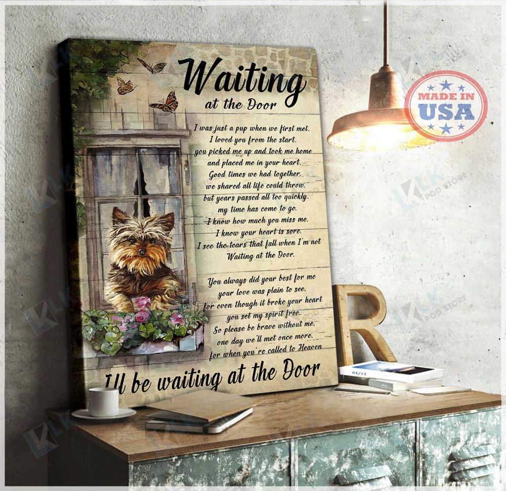 YORKSHIRE TERRIER – CANVAS Waiting At The Door [ID3-N] | Framed, Best Gift, Pet Lover, Housewarming, Wall Art Print, Home Decor