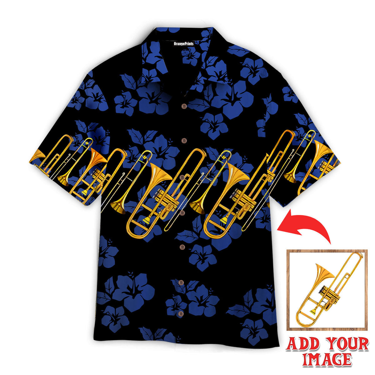 Your Photo Trombone For Vacation Custom Hawaiian Shirt | For Men & Women | Hwp1225