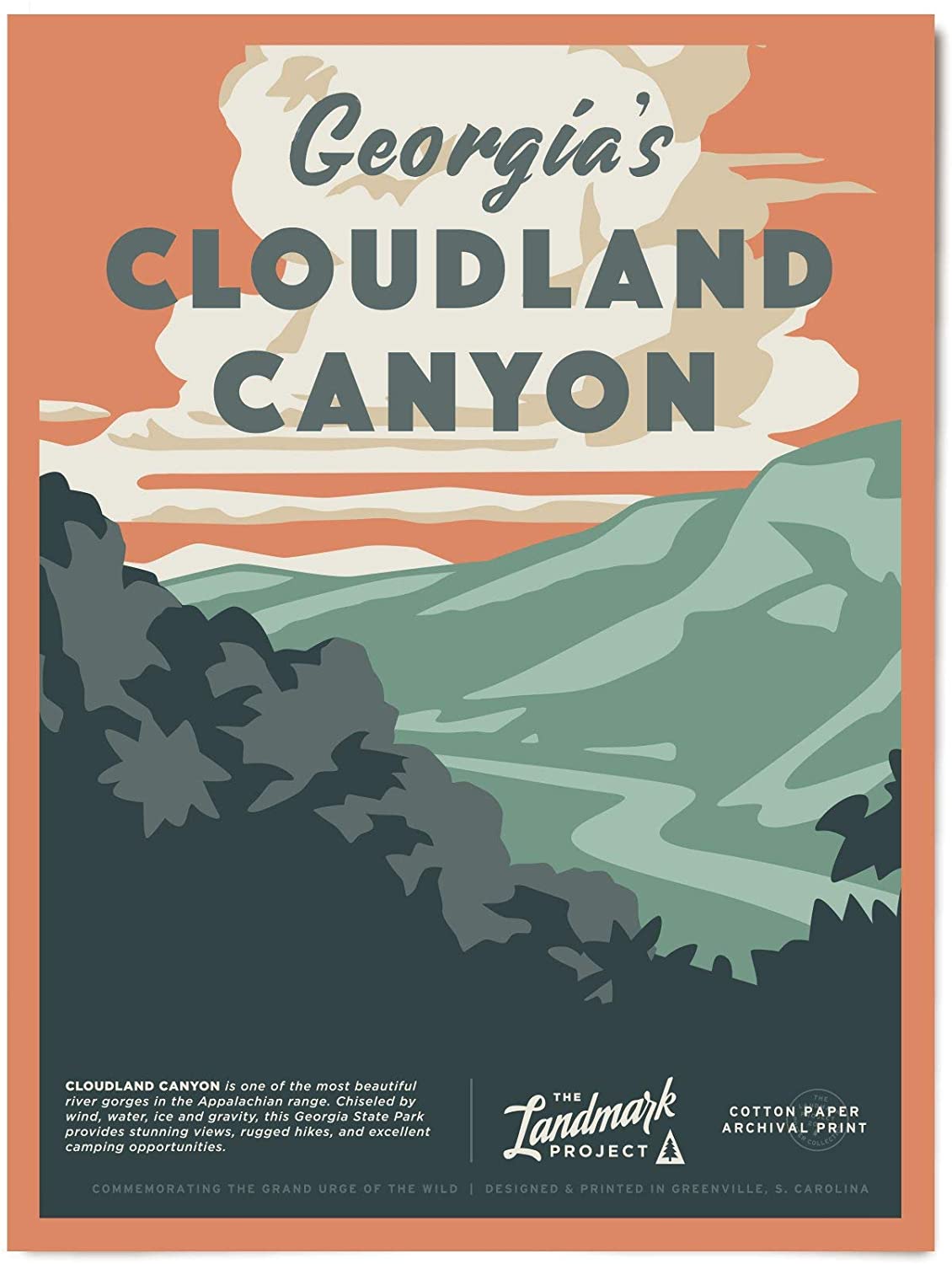 Visit To Cloudland Canyon State Park Travel To Georgia, United States Poster Art Print      Home Decor Gift For Men Women Family Friend On Birthday, Xmas