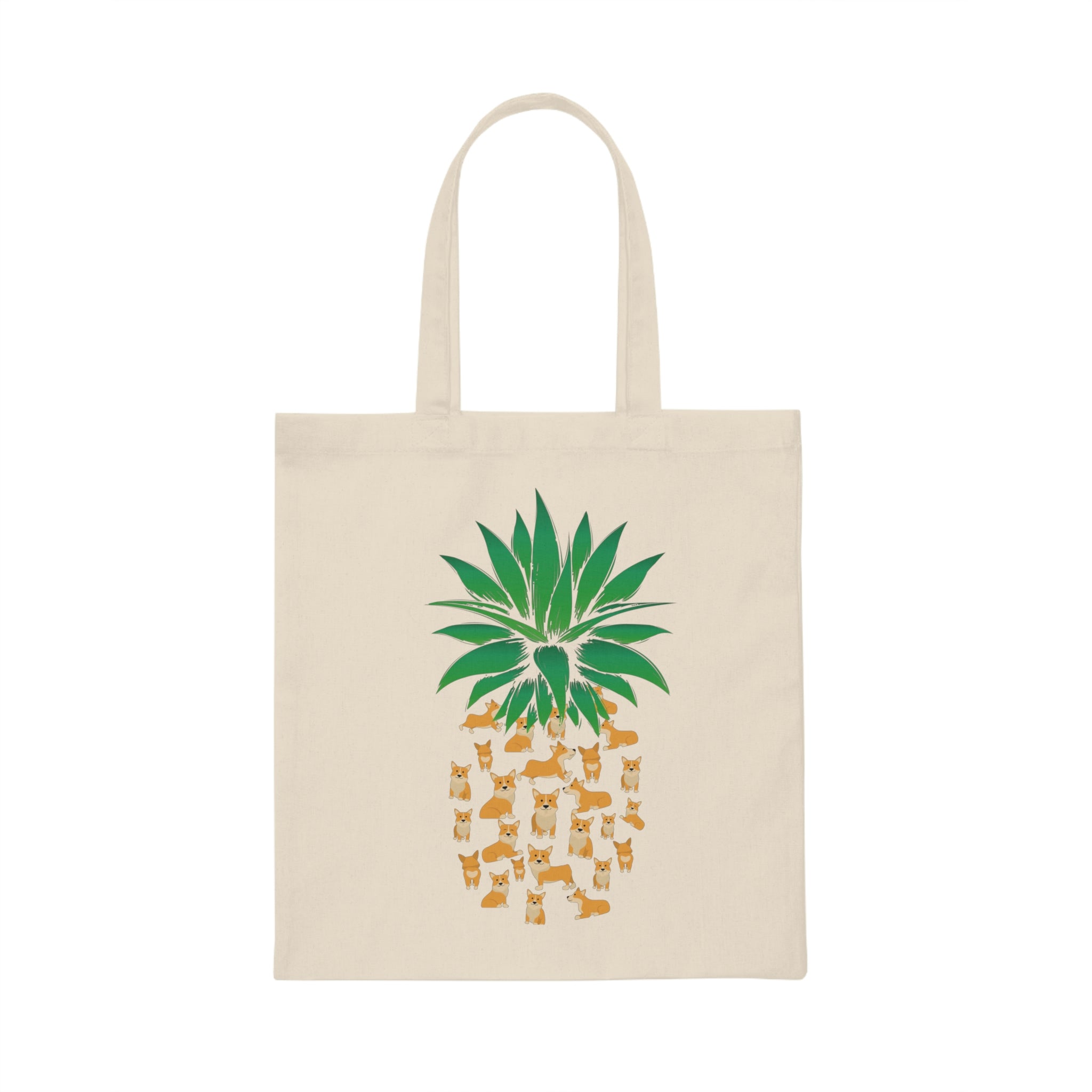 Cute Pembroke Welsh Corgi Dogs Pineapple Men Women Canvas Tote Bag