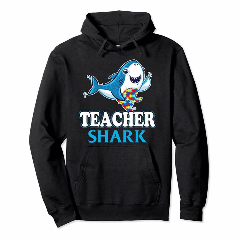 autism teacher shark hoodie appreciation gift shirt