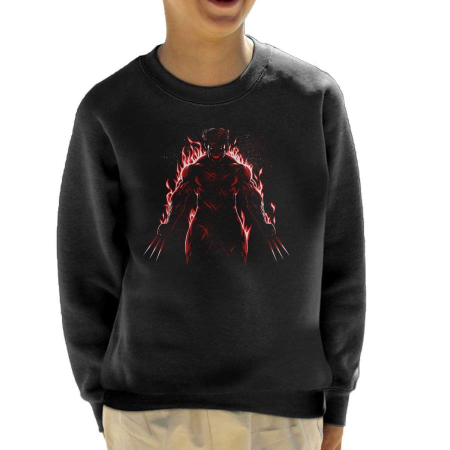 X Men Wolverine Logan Fire Kid’s Sweatshirt