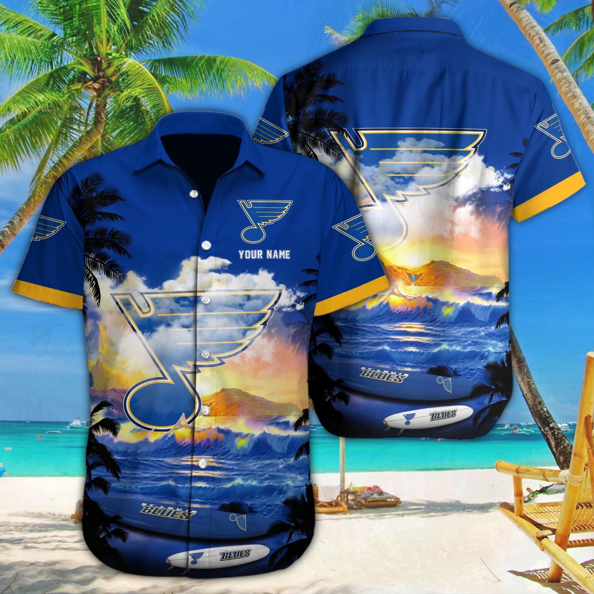 St. Louis Blues Valor Enveloped In Hawaiian Custom Outfit