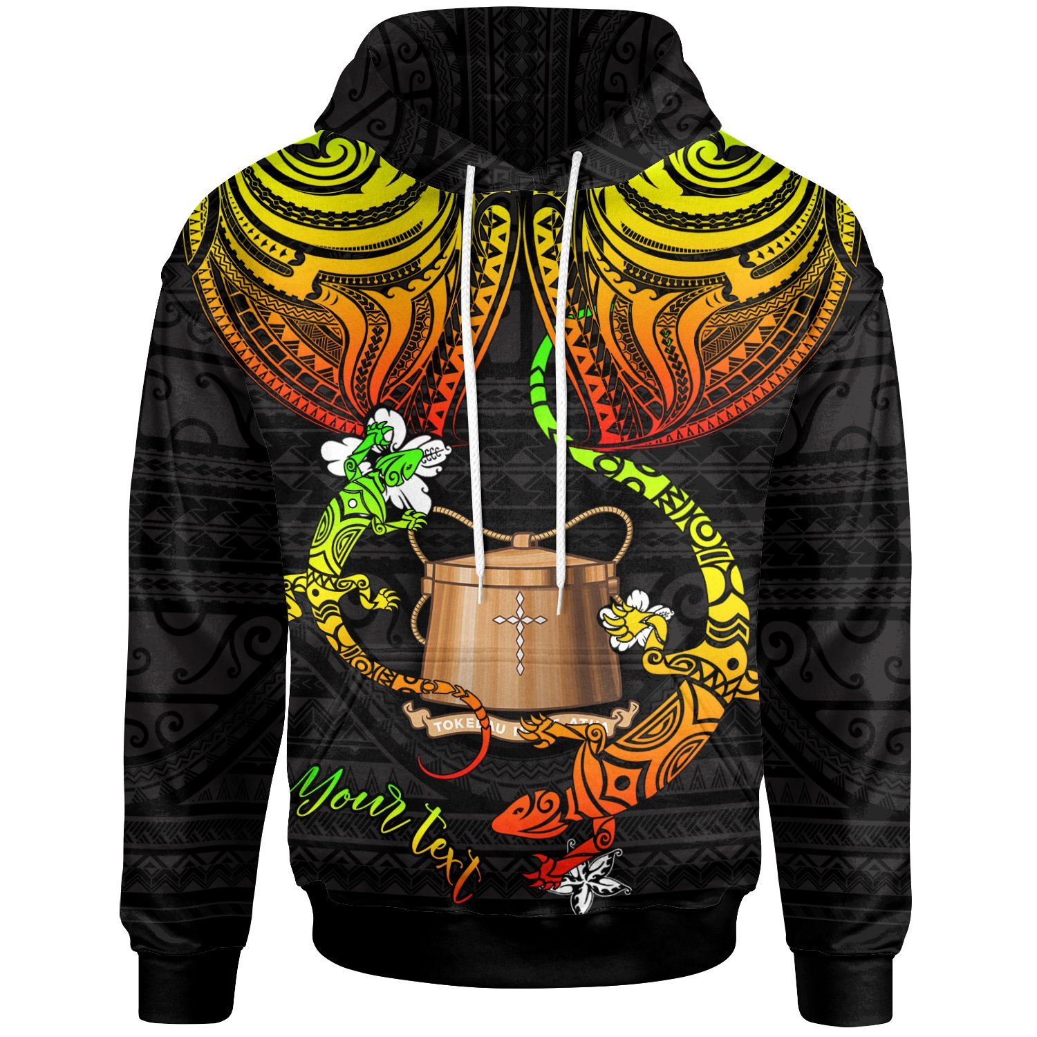 Tokelau Custom Personalised Hoodie – Polynesian Lizard Good Chest – BN29