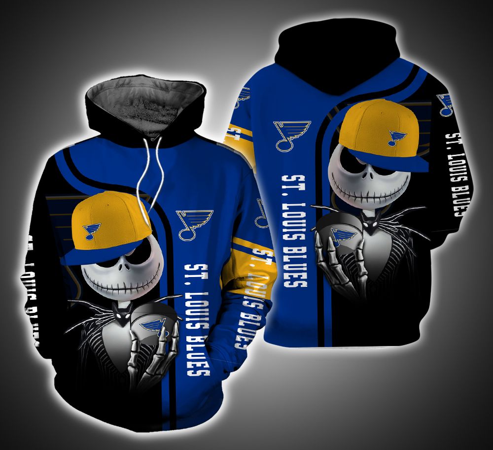 St. Louis Blues And Jack Skellington TA01 3D Printed Hoodie