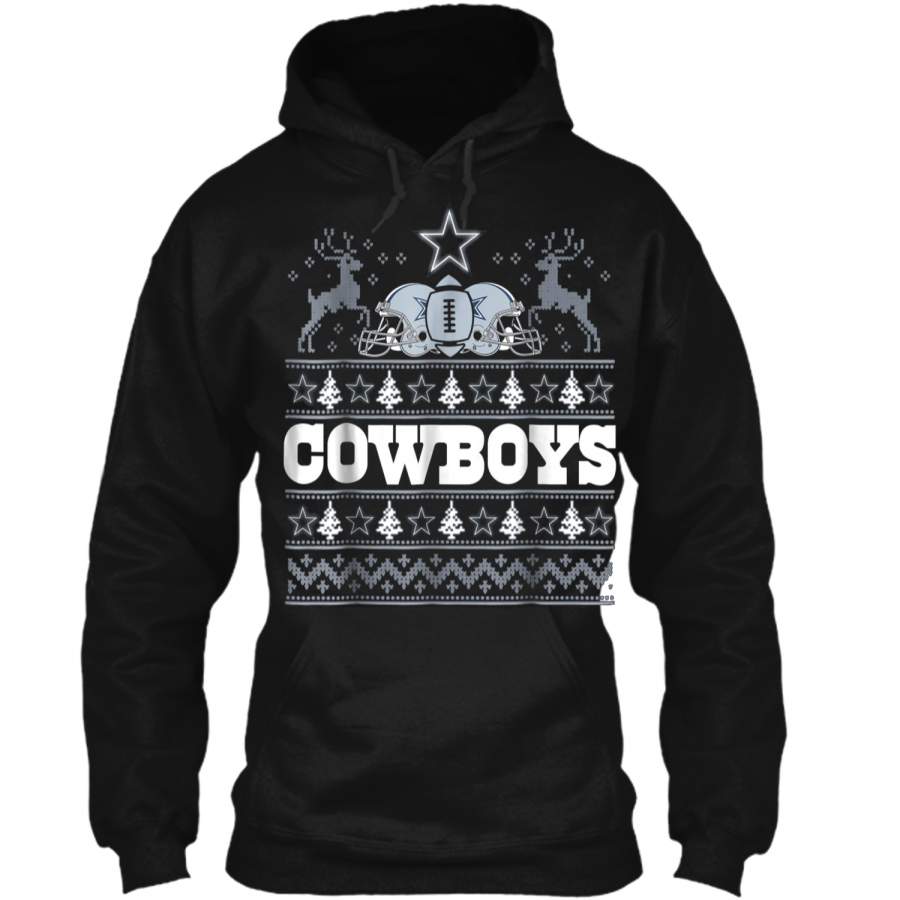 Christmas-Loves football -Loves Cowboys  Pullover Hoodie 8 oz