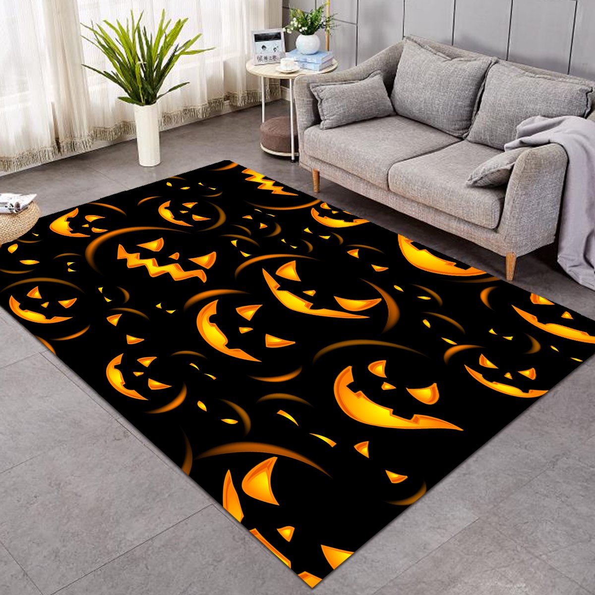 Pumpkin Faces Halloween SW1363 Rug - Pinkato Store