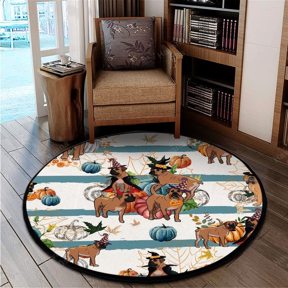 Boerboel Rug Halloween Pumpkin Retro