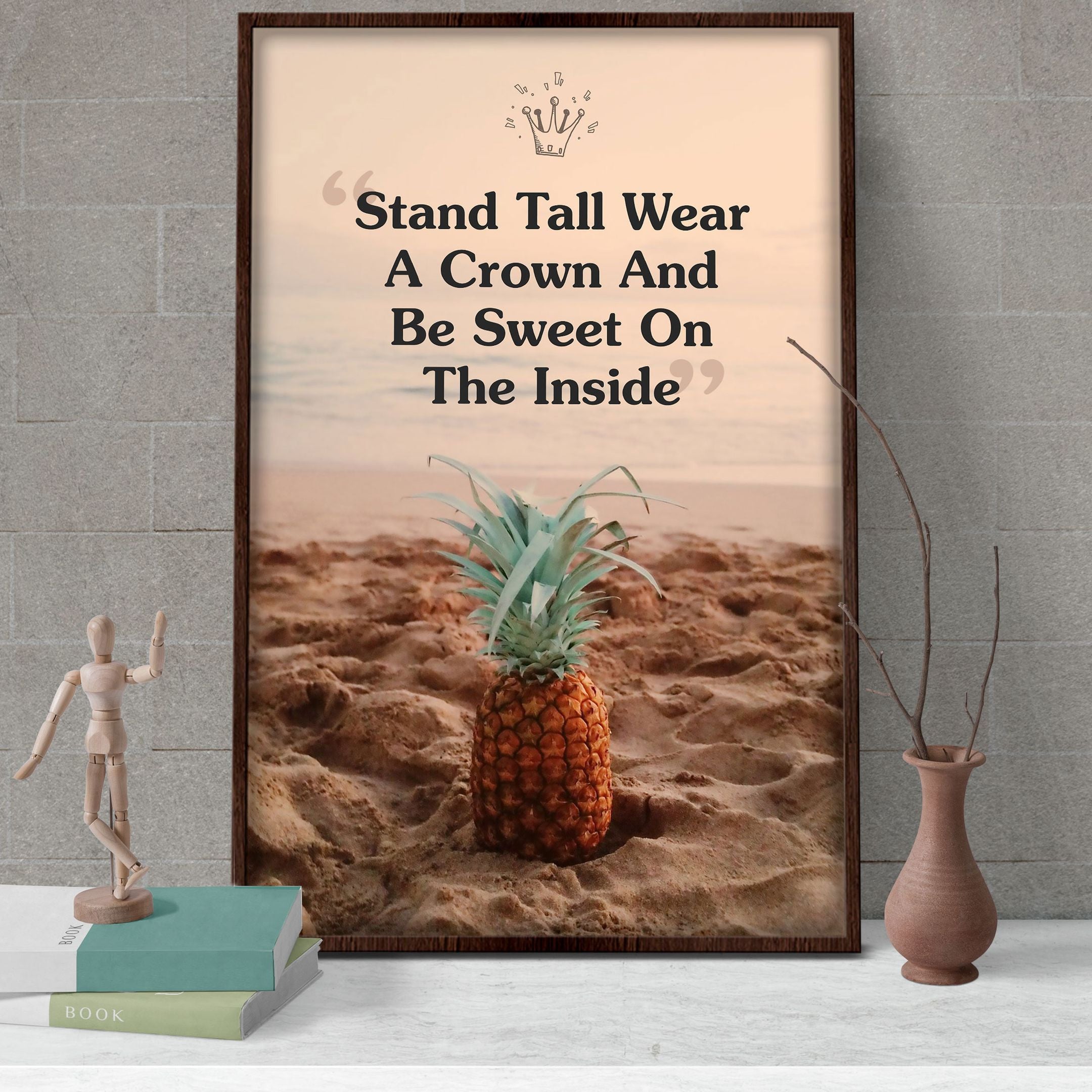 A Crow Pineapple Poster – Stand Tall Wear A Crown And Be Sweet On The Inside Canvas Home Décor Birthday Christmas Gifts For Women Girl – Gigo Smart