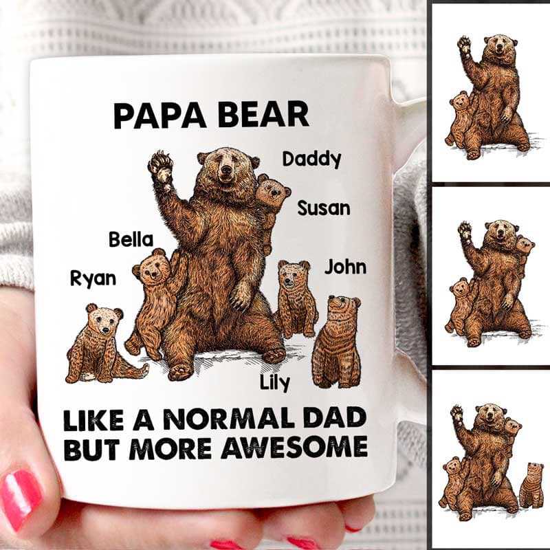 Papa Bear And Kids Personalized Mug