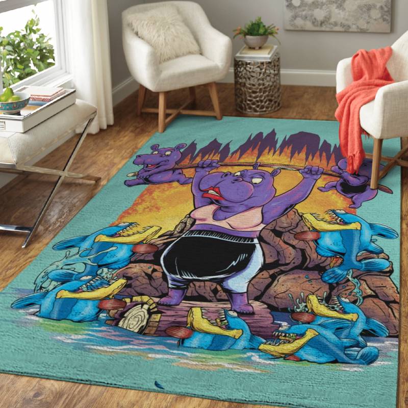 Rug Home Decor Hippo Gym Sport A – Animal Sport Legends