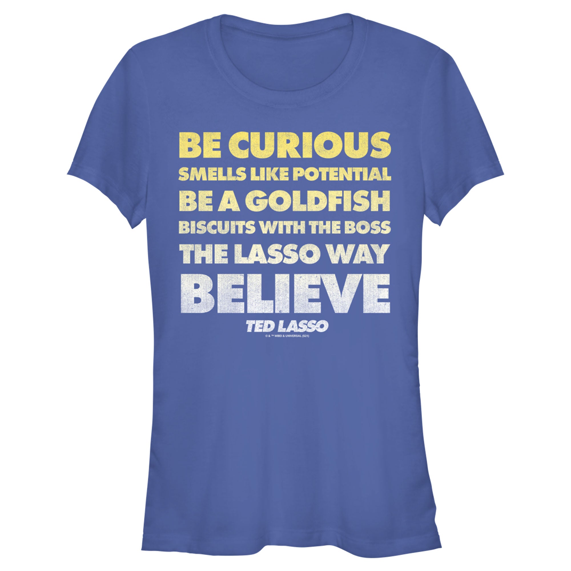 Ted Lasso Junior’S Be Curious Quote Stack  T-Shirt