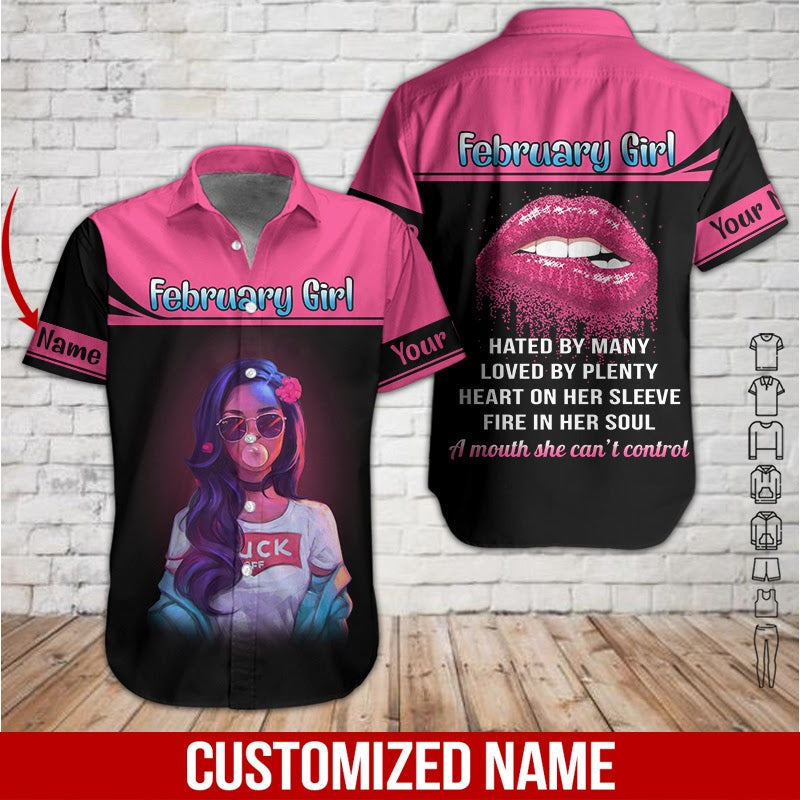 February Girl Custom Name Aloha Hawaii Shirts For Men Women Ha15921