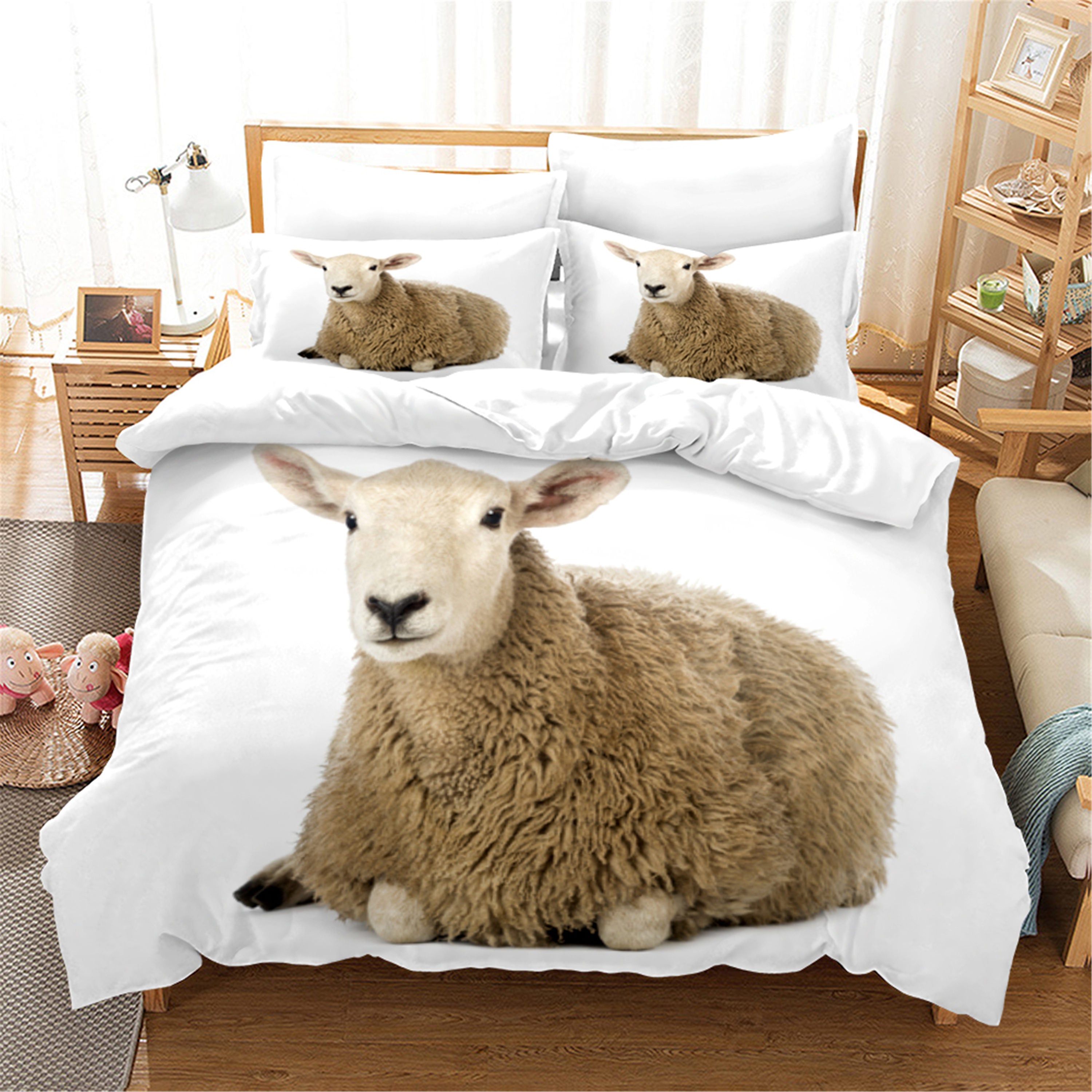 3D Animal Sheep Quilt Cover Set Bedding Set Duvet Cover Pillowcases 25