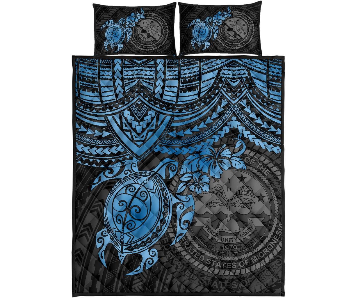 Alohawaii Home Set – Quilt Bed Set Federated States Of Micronesia – Blue Turtle – Bn15