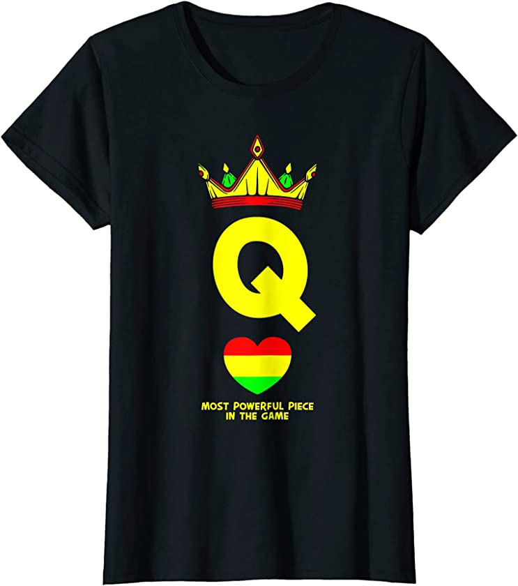 Womens Black Queen The Most Powerful Piece In The Game Juneteenth T-Shirt