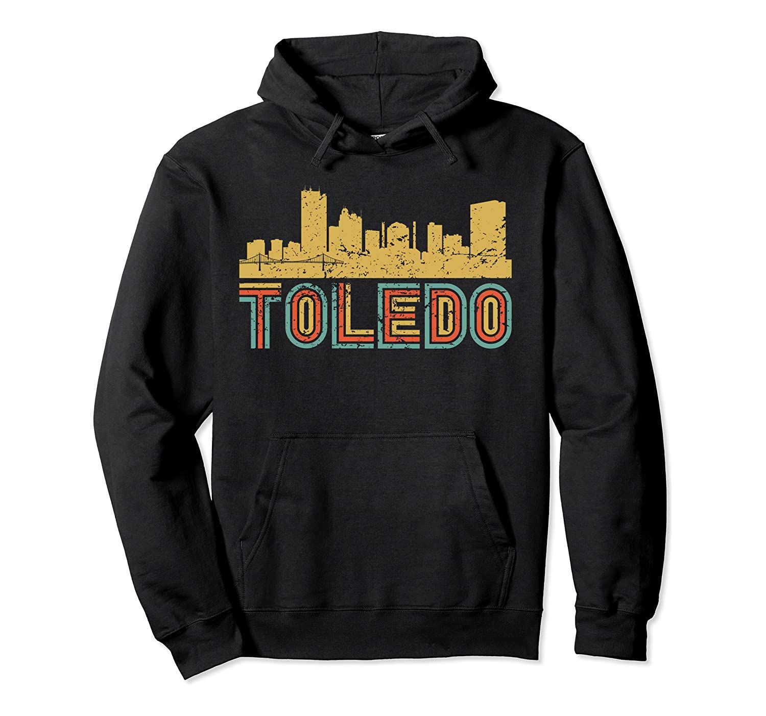 Vintage Retro Toledo Ohio Skyline Pullover Hoodie, T-Shirt, Sweatshirt