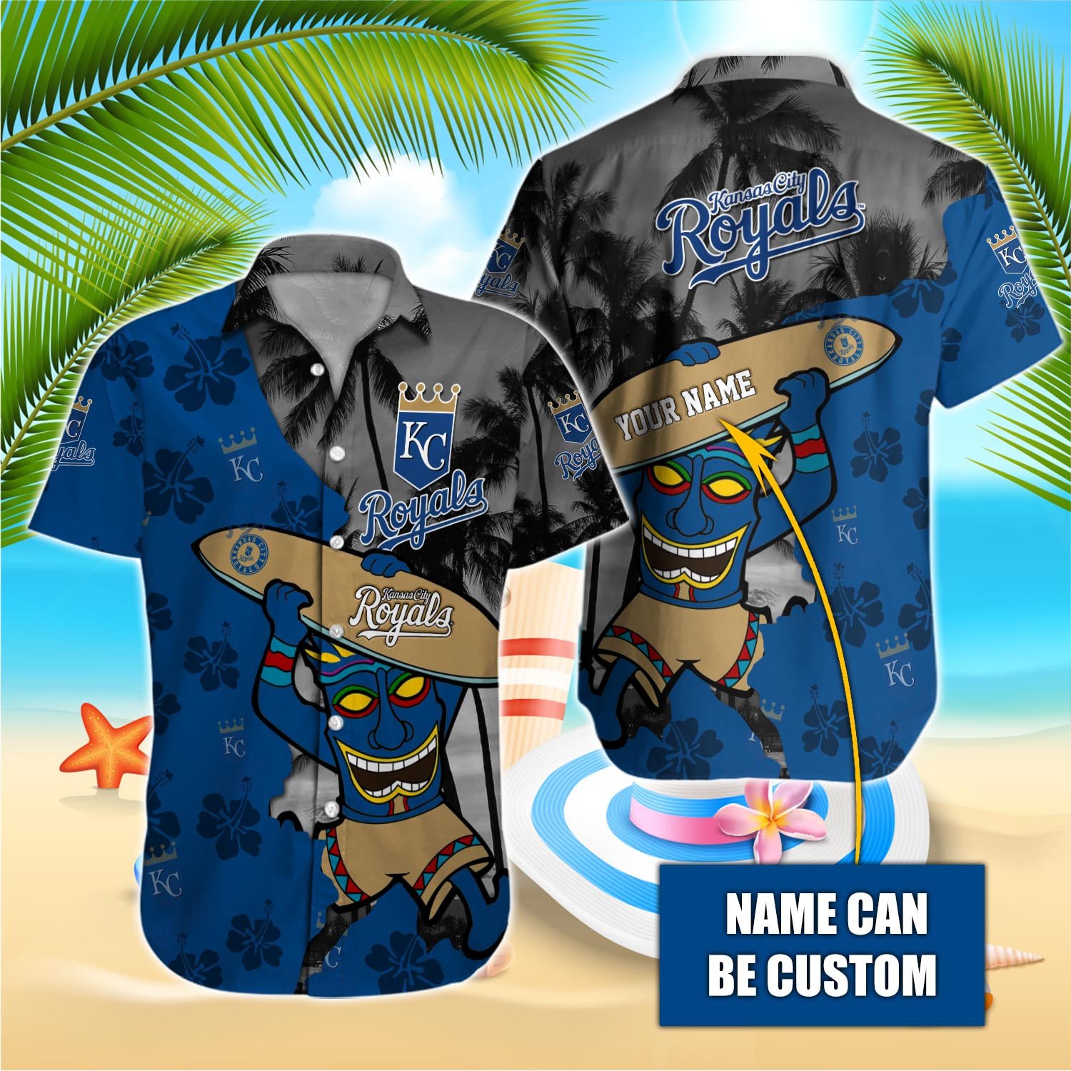 Kansas City Royals Custom Name Hawaiian Shirt T-38175