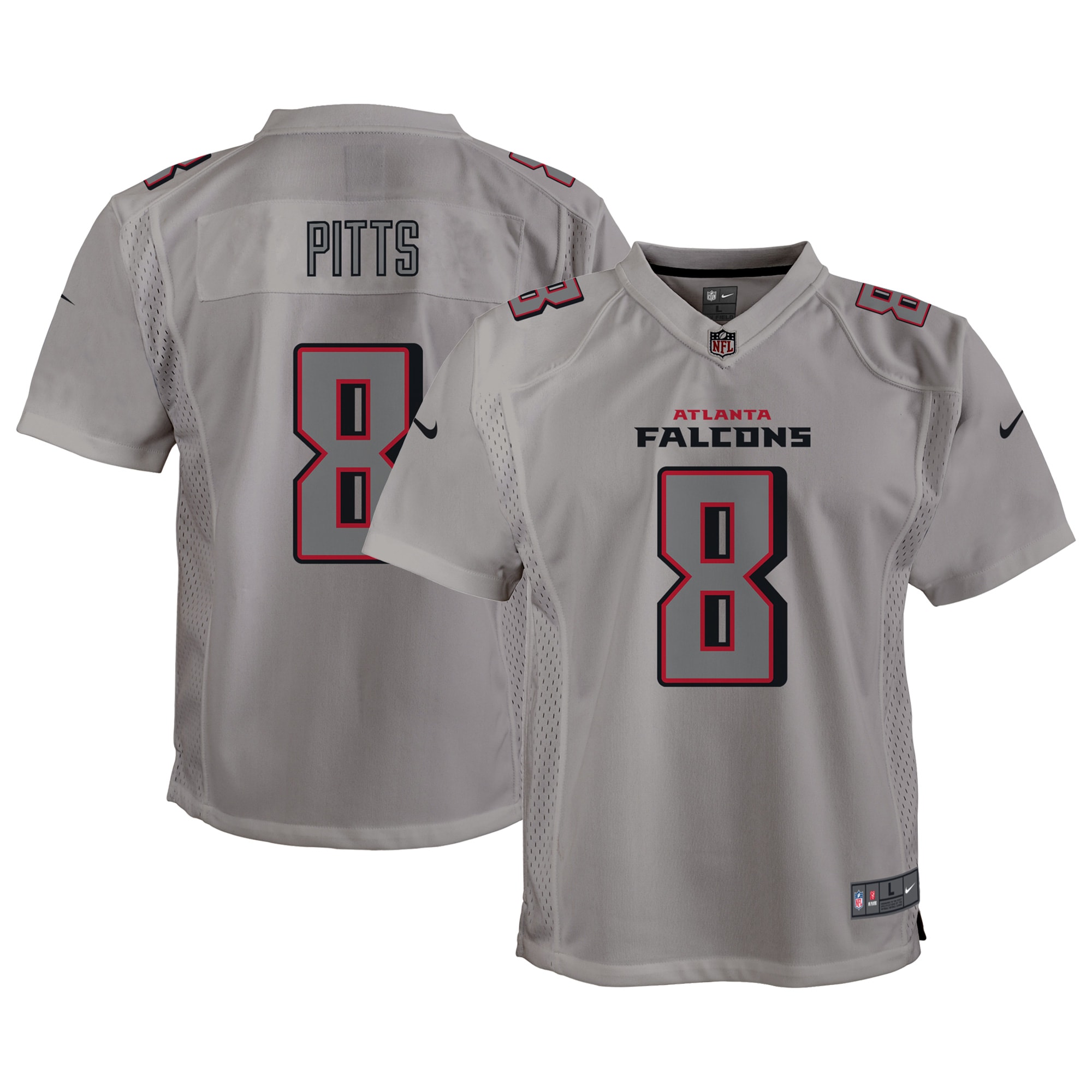 Youth Atlanta Falcons Kyle Pitts Gray Atmosphere Game Jersey