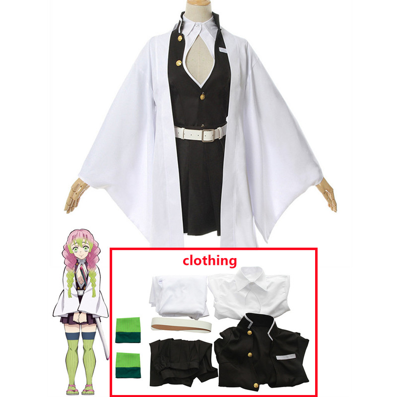 Anime Demon Slayer Kimetsu no Yaiba Mitsuri Kanroji Kisatsutai Kimono Cosplay Costume Halloween Clothes alx