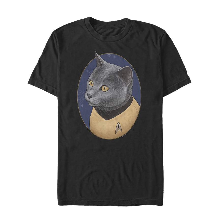 Star Trek Men’s Chekov Cat Portrait  T Shirt