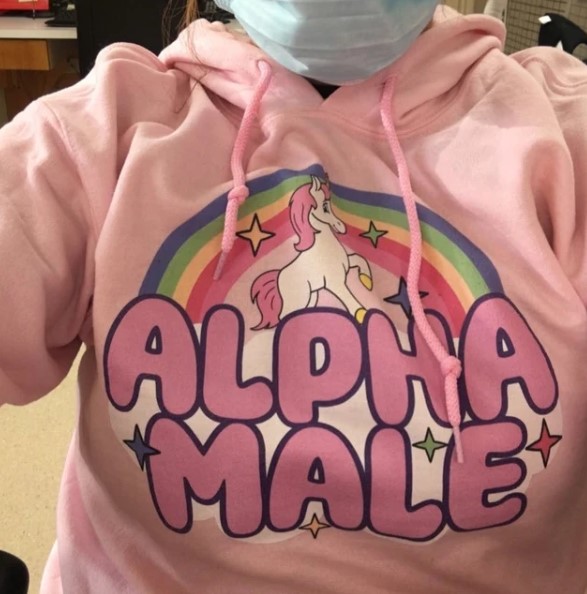 Ironic Alpha Male Unicorn Rainbow Colorful Hoodie Outfit