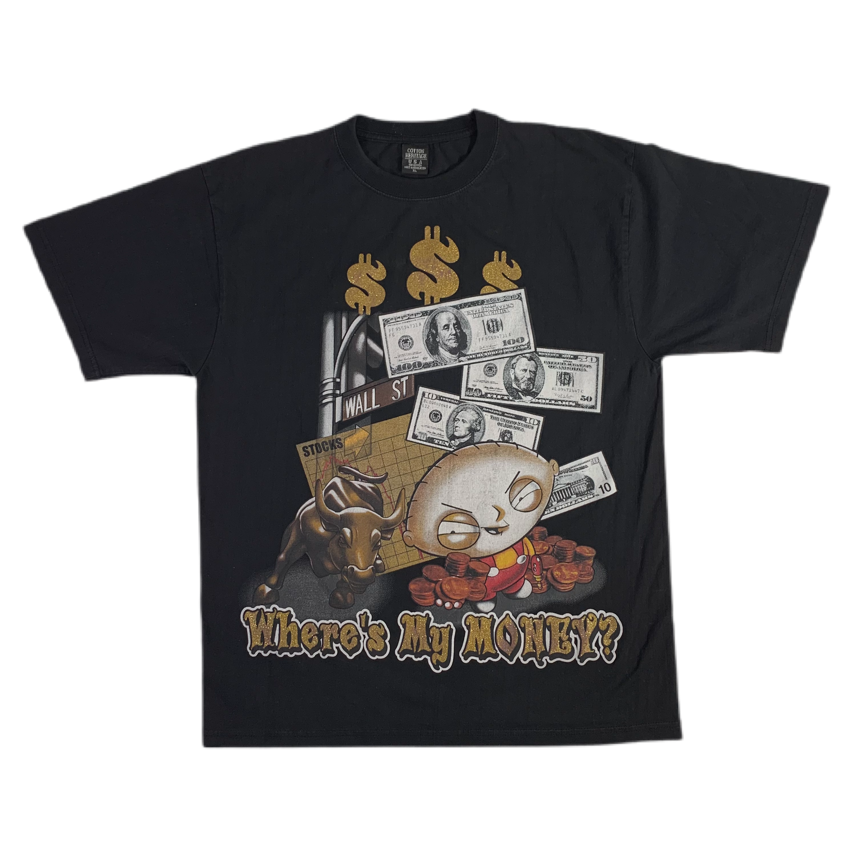 Vintage Stewie “Where’s My Money” Wall Street T-Shirt