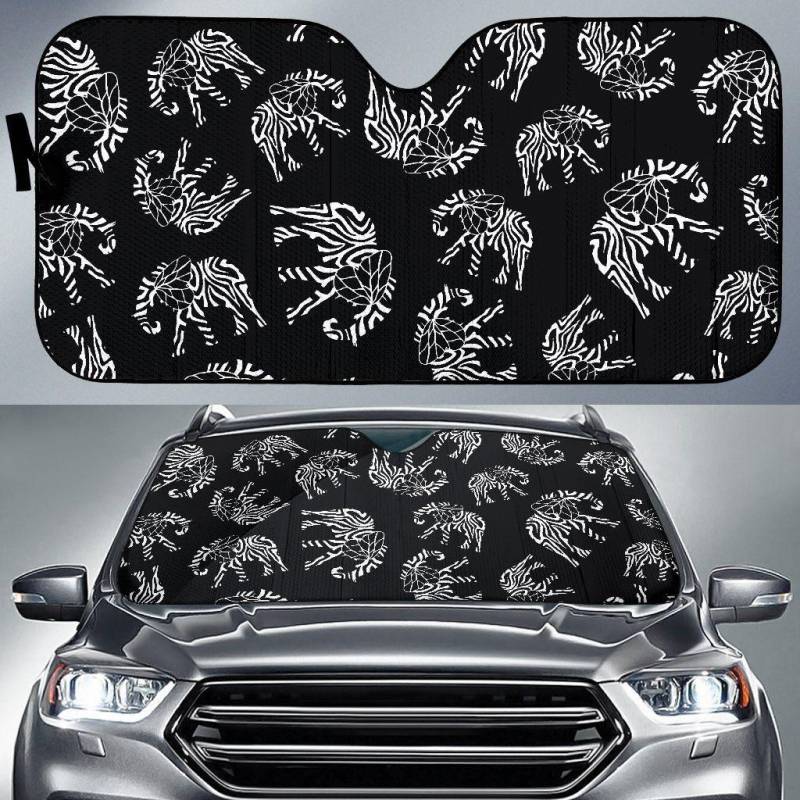 Elephant Tribal Car Sun Shade