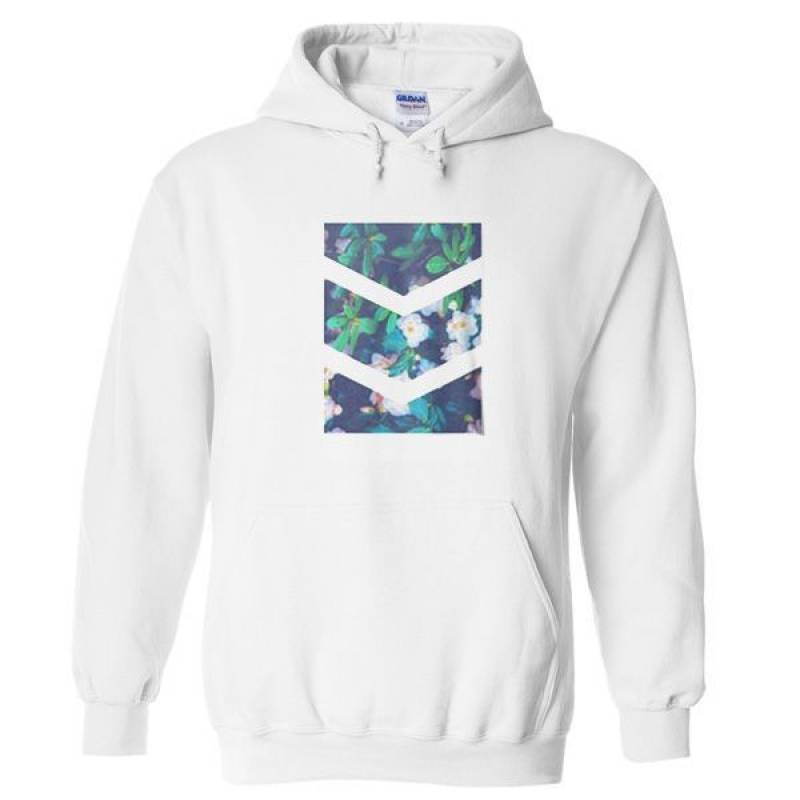 Tumblr Flower White Chevron Aesthetic Hoodie