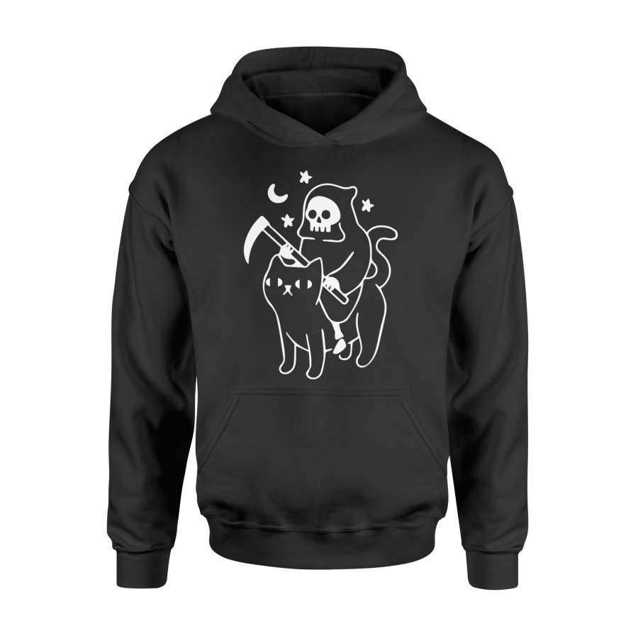 Cat And Death Halloween Hoodie