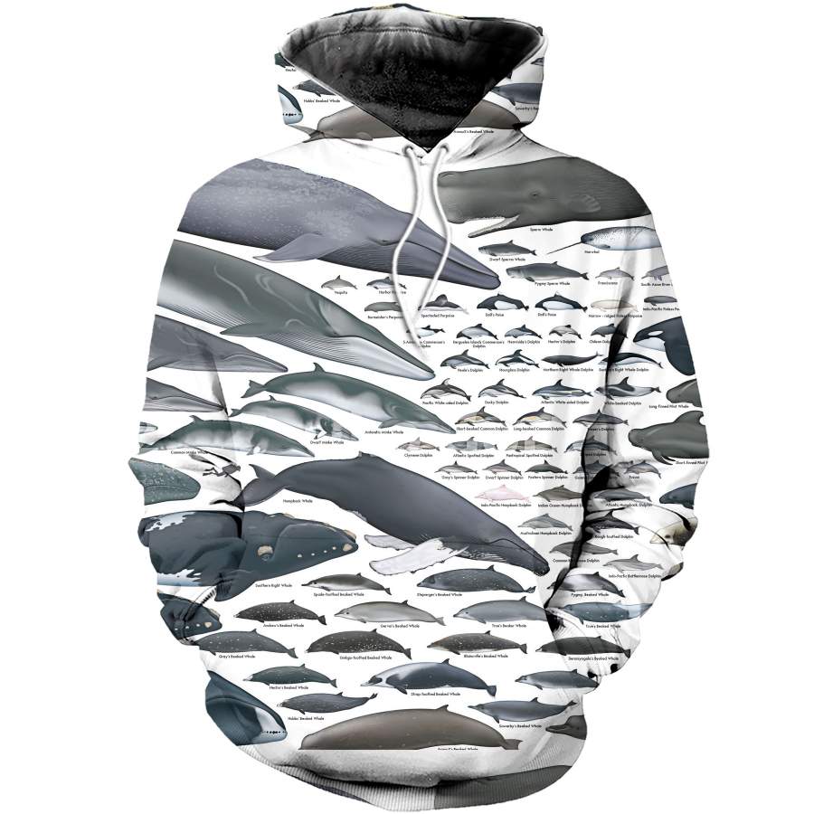 3D All Over Printed Whales and Dolphins Of The World Art Shirts and Shorts