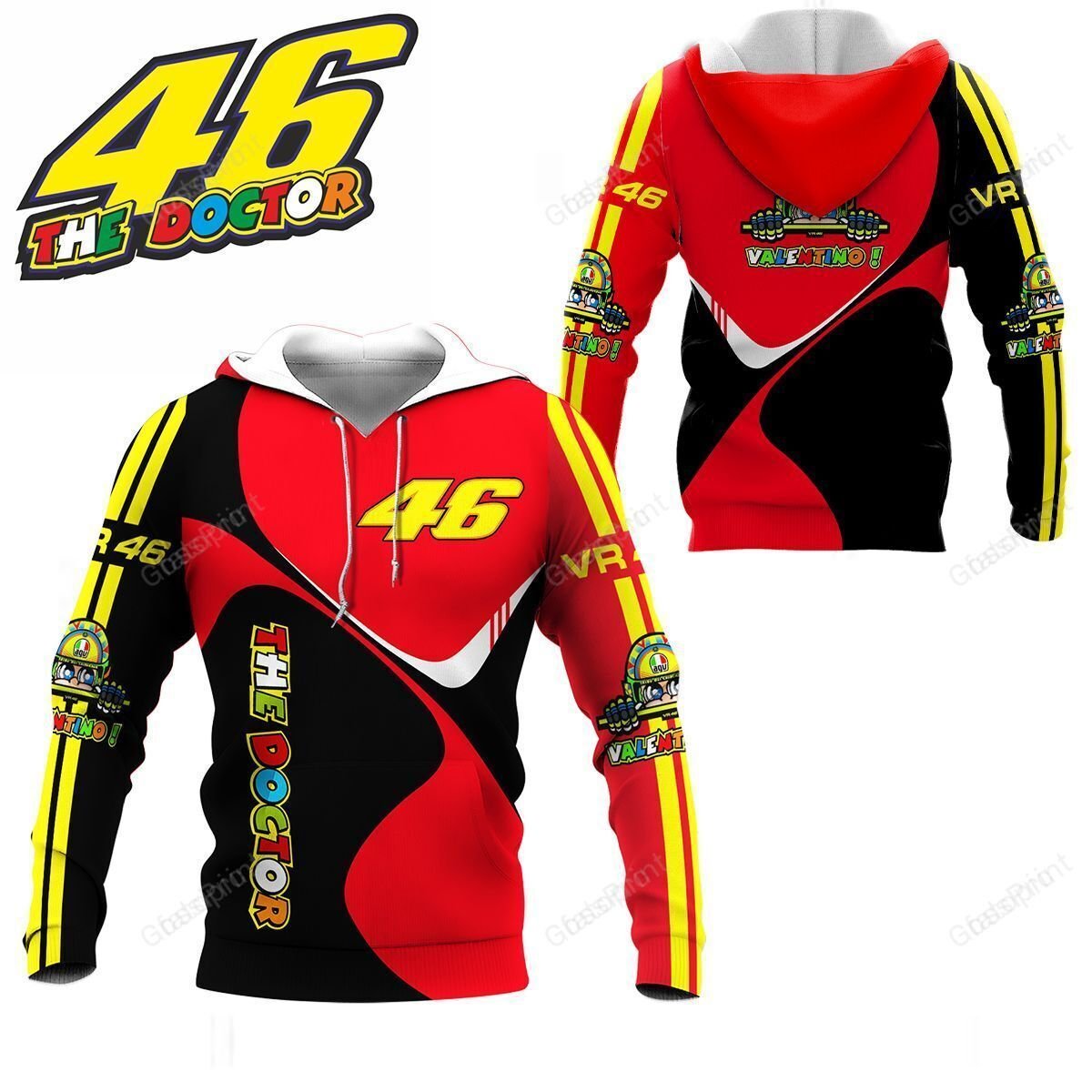 3D ALL OVER VR46 YZ SHIRTS VER 19