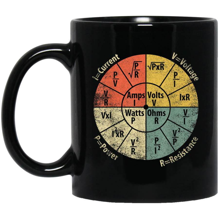 Ohms Law Diagram Electrical Electronics Engineer Vintage Men Black Mug