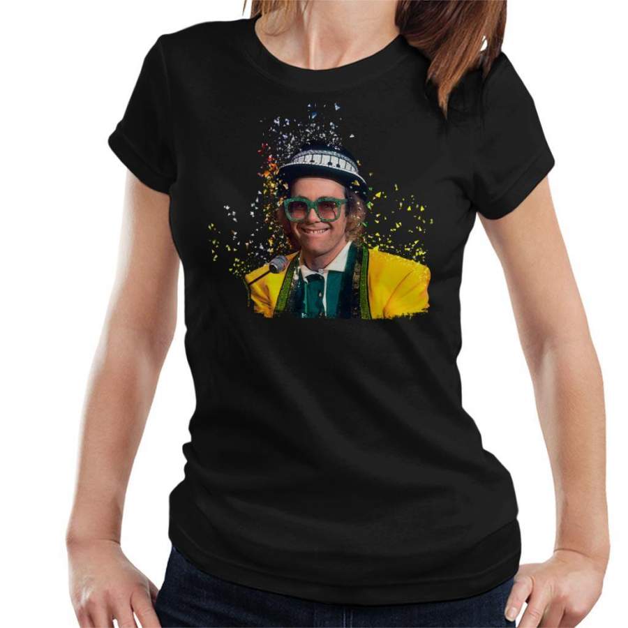 TV Times Elton John At The Piano 1977 Women’s T-Shirt