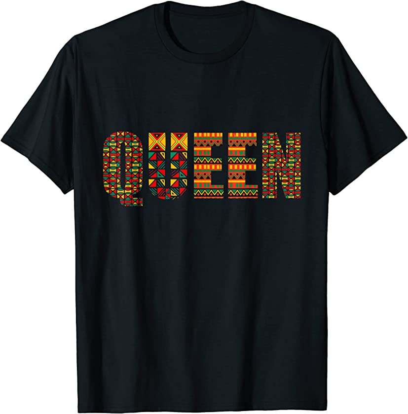 African Queen Cool Kente Cloth Lover Strong Black Women T-Shirt