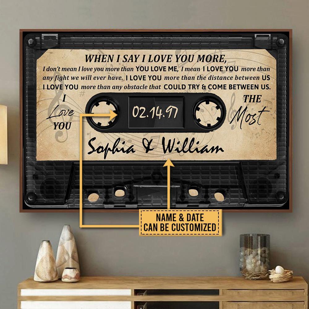 Aeticon Gifts Personalized Music Love You The Most Canvas Mom Dad Gift Home Decor