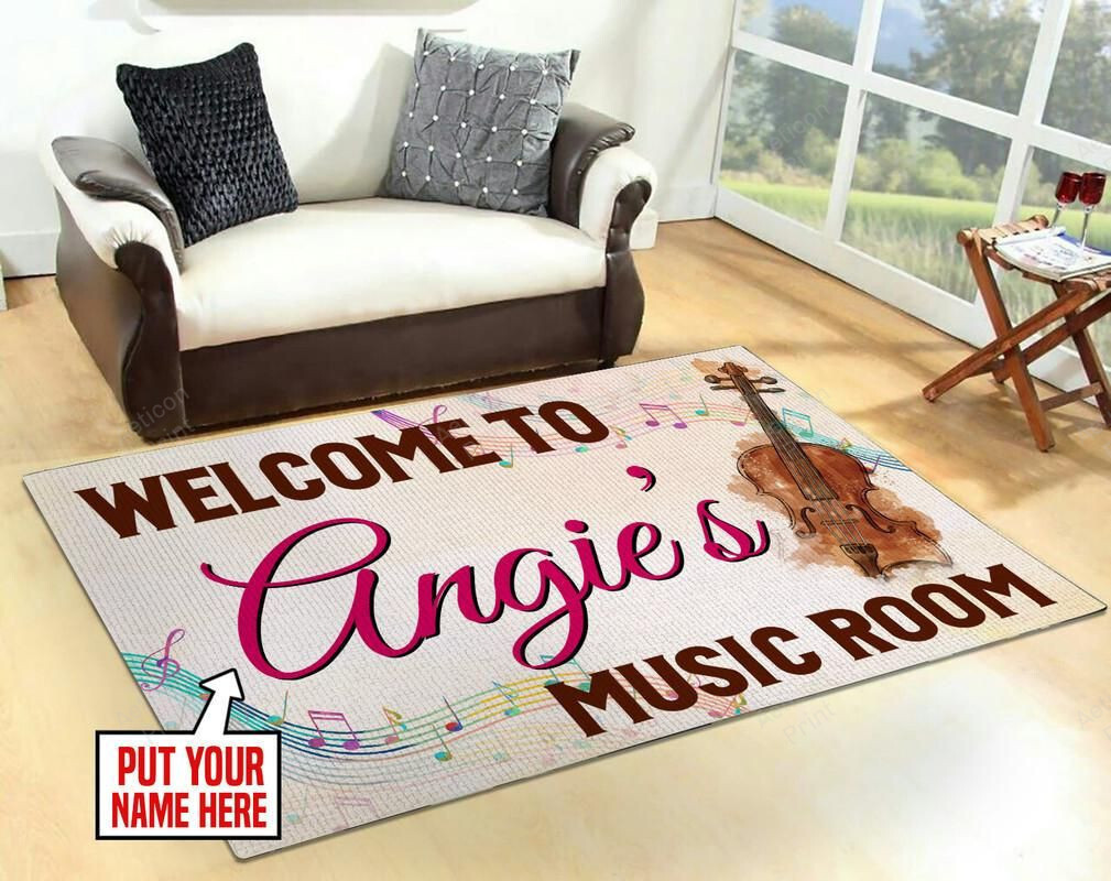 Personalized Welcome To Music Room Area Rug Carpet Vintage Home Decor Gift Idea 2