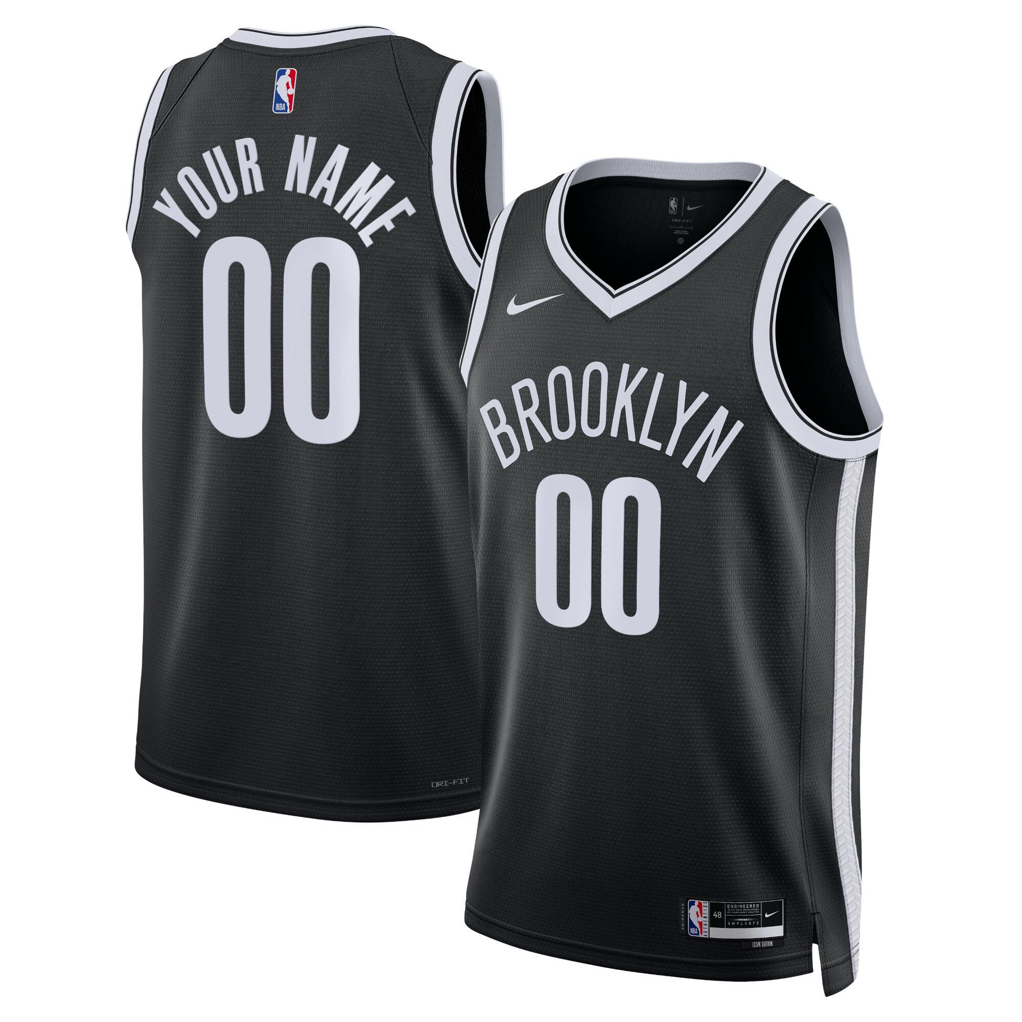 Brooklyn Nets Unisex Swingman Custom Jersey Black – Icon Edition