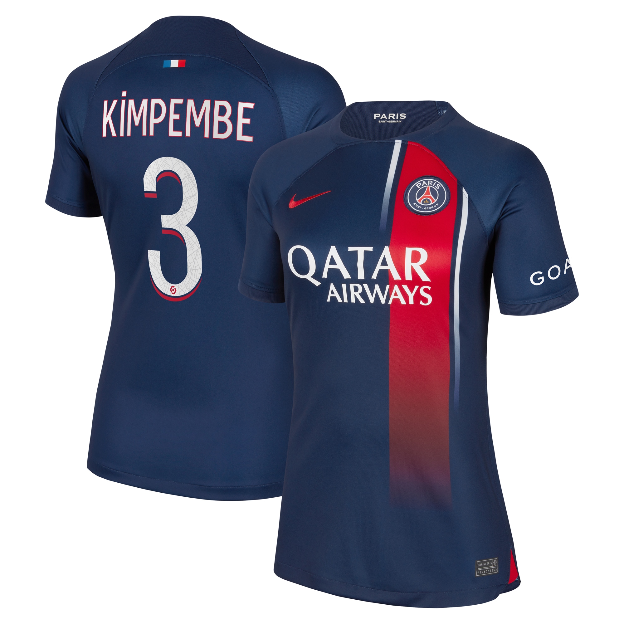 Presnel Kimpembe Paris Saint-Germain Women's 2023/24 Home Replica Player Jersey – Navy