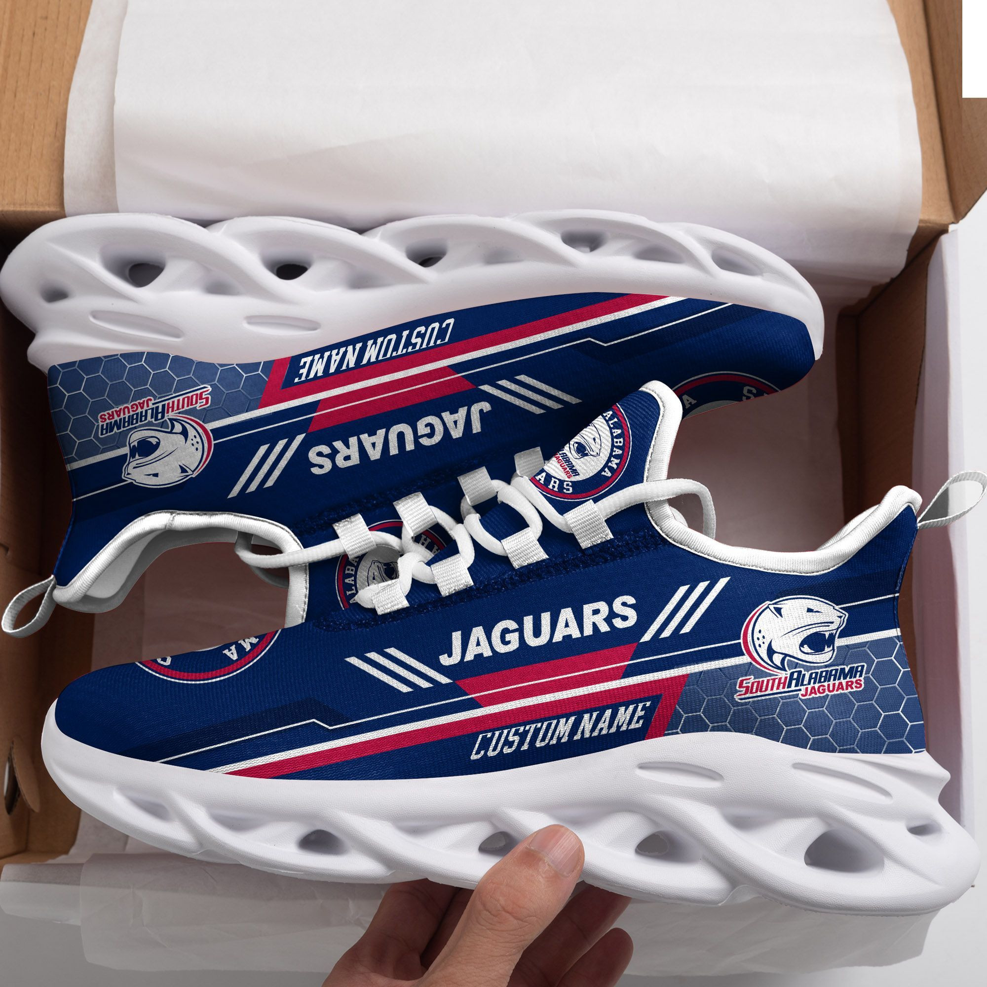 South Alabama Jaguars Custom Personalized Max Soul Sneakers Running Sports Shoes For Men Women Football Fan Football Fan