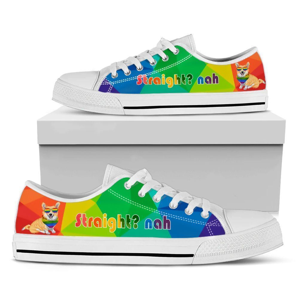 Straight? Nah Corgi Men Low Top Shoes
