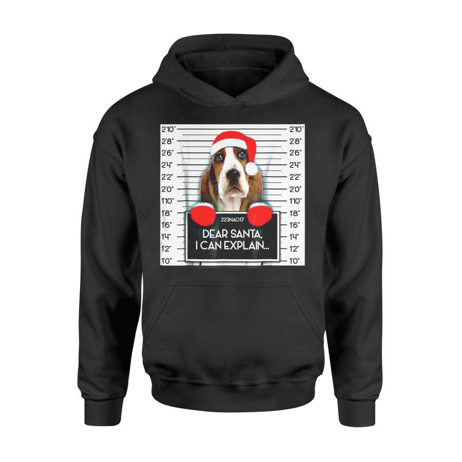 Christmas gift idea Xmas Cute Basset Hound Lover Santa Hat T-Shirt – Standard Hoodie